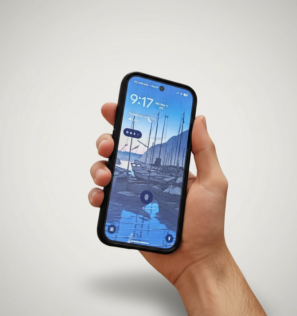 Google Pixel 9 smartphone showcasing its sleek design and vibrant display.